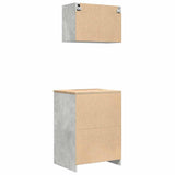 ZNTS Garage Cabinets 2 pcs Concrete Grey Engineered Wood 3328335