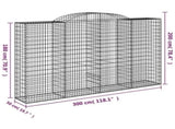Arched Gabion Baskets 13 pcs 300x50x180/200 cm Galvanised Iron 3146784