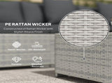 6 Pieces Rattan Corner Sofa Set - Mixed Grey T3398P315877
