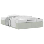 Ottoman Bed Frame No Mattress Light Grey Double Velvet 3311000
