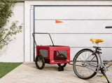 Pet Bike Trailer Red and Black Oxford Fabric and Iron 93936
