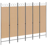 6-Panel Room Divider Beige 240 x 180 cm Fabric 42039192