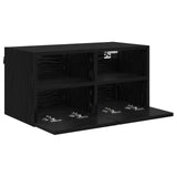 TV Wall Cabinets Wall-mounted 2 pcs Black Oak 60 x 30 x 30 cm 882927