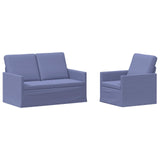 Sofa Set 2 pcs Jeans Blue Fabric 3433146
