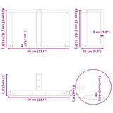 Coffee Table Legs T-Shaped 2 pcs Anthracite 60x25x cm Steel 4013034