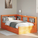 Bookcase Bed without Mattress Wax Brown 75x190cm Solid Wood Pine 3324486