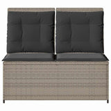 Garden Bench Light Grey Poly Rattan 3394472