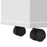 Narrow Bathroom Cabinet with Wheels White Engineered Wood 855268
