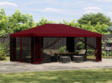 Garden Gazebo with Sidewalls 4 x 3 m Burgundy 900395