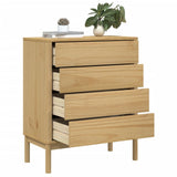 Chest of Drawers FLORO Wax Brown Solid Wood Pine 374008