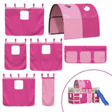 Curtains for Loft Bed with Tunnel Pink Polyester 835918