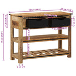Console Table 100x35x75 cm Solid Wood Mango 374059
