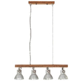 320521 Industrial Ceiling Lamp Silver E27 Mango Wood