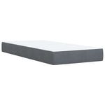 ZNTS Box Spring Bed with Mattress Dark Grey 90x200 cm Velvet 3286223