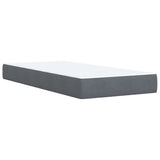 ZNTS Box Spring Bed with Mattress Dark Grey 90x200 cm Velvet 3286223