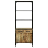 Highboard with Drawer Brown 70 x 35 x 180 cm Solid Mango Wood 3310125