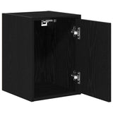 ZNTS Garage Wall Cabinets 2 pcs Black Engineered Wood 860610