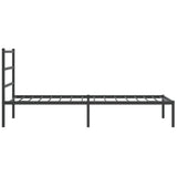 Metal Bed Frame without Mattress with Headboard Black 100x200cm 355360