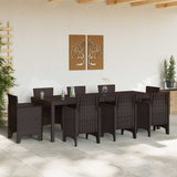 Garden Dining Table Brown 250 x 100 x 73 cm Poly Rattan 871693