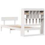 ZNTS Bookcase Bed without Mattress White 90x200 cm Solid Wood Pine 3321829