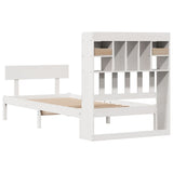Bookcase Bed without Mattress White 90x190 cm Single Solid Wood Pine 3321821
