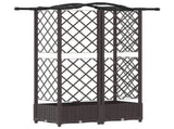Raised Bed with Trellis and Roof Brown 124 x 40 x 126 cm PP 42032509
