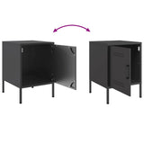 ZNTS Bedside Cabinets 2 pcs Black 36x39x50.5 cm Steel 842911