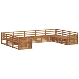 Outdoor Sofa Set 9 pcs Natural Solid Acacia Wood 3374124