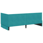 Corner Bed Frame with Headboard Turquoise 90 x 190 cm Velvet 42016264