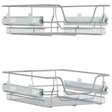 Pull-Out Wire Baskets 2 pcs Silver 45 cm 358372