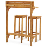 Balcony Bar Set Natural wood Solid acacia wood, metal Standard 310254
