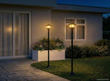 Lamp Post Set with LED Bulb 2 pcs Black 16 x 16 x 156 cm 42042691
