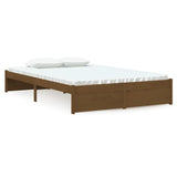 Bed Frame without Mattress Honey Brown Solid Wood 120x190 cm Small Double 814922