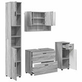 Bathroom Furniture Set with Drawer with Shelf 4 pcs Grey Sonoma 3393059