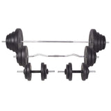Weight Bench with Weight Rack, Barbell and Dumbbell Set 120 kg 275378