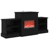 Electric Fireplace Black Oak 110 x 30 x 50 cm Engineered wood 8021160