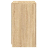 Side Cabinet with LED Lights Sonoma Oak Engineered Wood 836634