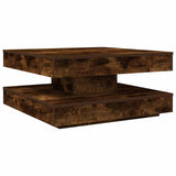Coffee Table 360-Degree Rotatable Smoked Oak 70x70x34.5 cm 858483