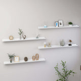 Wall Shelves 4 pcs High Gloss White 100x9x3 cm 326656