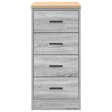 Garage Storage Cabinet Grey Sonoma 40x51x85 cm Solid Wood Pine 860594