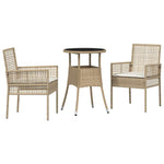 Garden Dining Set 3 pcs Beige Poly rattan 3334949