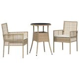 Garden Dining Set 3 pcs Beige Poly rattan 3334949
