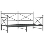 ZNTS Daybed with Trundle without Mattress Black 100x200 cm Steel 4104677