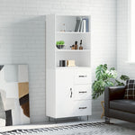 Highboard White 69.5x34x180 cm Engineered Wood 3189437