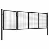 Garden Gate Steel 350x75 cm Anthracite 144322