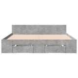 Bed Frame with Drawers without Mattress Concrete Grey 135x190 cm Double 3280772