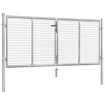 ZNTS Garden Gate Galvanised Steel 306x150 cm Silver 144762