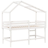 ZNTS Loft Bed with Ladder and Roof without Mattress White 90x190 cm Single 3282075