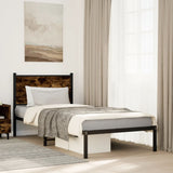 Metal Bed Frame without Mattress Smoked Oak 90x200 cm 4007660