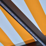Manual Retractable Awning with LED 300x250 cm Yellow and White 3055222